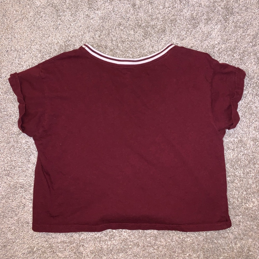 Forever 21 Maroon & White Crop Top size S - Picture 7 of 7